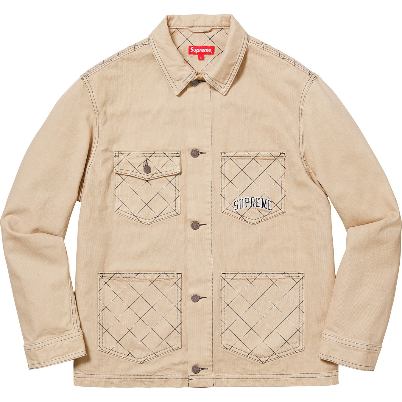 Diamond Stitch Denim Chore Coat view 12